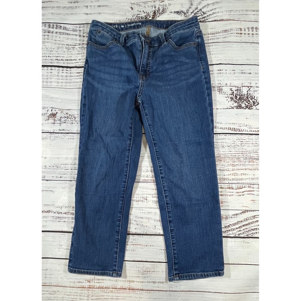 Talbots Flawless‎ Blue Jeans WoMen's 4P Straight Crop 4-Pockets Zip Fly Medium